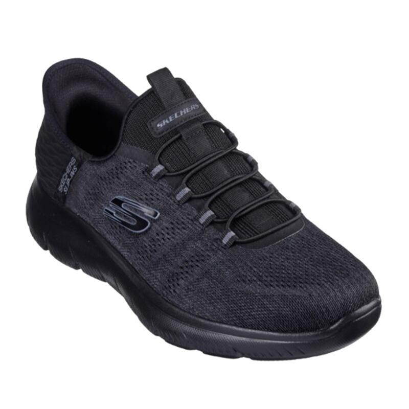 【SKECHERS スケッチャーズ】232469W スリップインズ サミッツ - キー ペース BBK ブラック 歩きやすい 履きやすい 疲れにくい 軽量 軽い ワイドフィット 4E 紳士靴 メンズ おしゃれ シンプル バンジーレース ゴム紐 スリッポン スニーカー