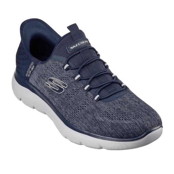 【SKECHERS スケッチャーズ】232469W スリップインズ サミッツ - キー ペース NVY ネイビー 歩きやすい 履きやすい 疲れにくい 軽量 軽い ワイドフィット 4E 紳士靴 メンズ おしゃれ シンプル バンジーレース ゴム紐 スリッポン スニーカー