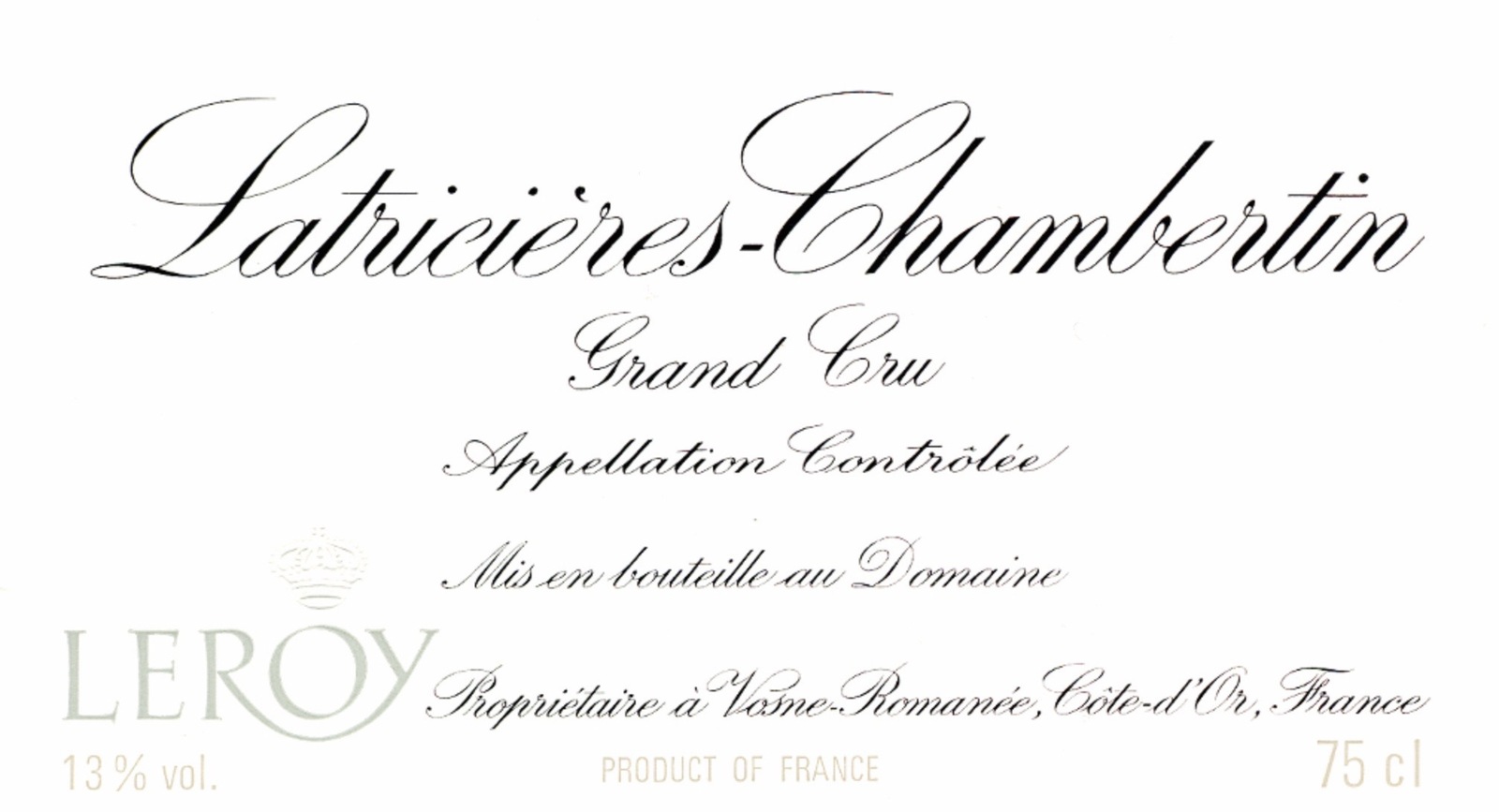 Latriciéres-Chambertin Domaine Leroy 1997 / ラトリシエール シャンベルタン ドメーヌ ルロワ 1997|Fine and Rare