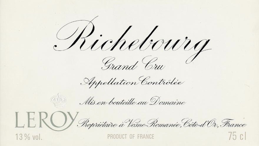 Richebourg Domaine Leroy 2004 / リシュブール ドメーヌ　ルロワ　2004｜Fine and Rare