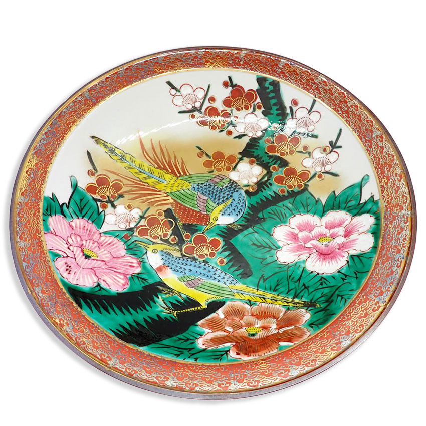 美品 九谷焼 弥与衛門窯 皇后陛下御麗筆 良子女王 雛の図 御絵皿 桐箱 塗箱 新品未使用 九谷焼 皇太后陛下御麗筆 金彩 飾り皿 大皿 保証書