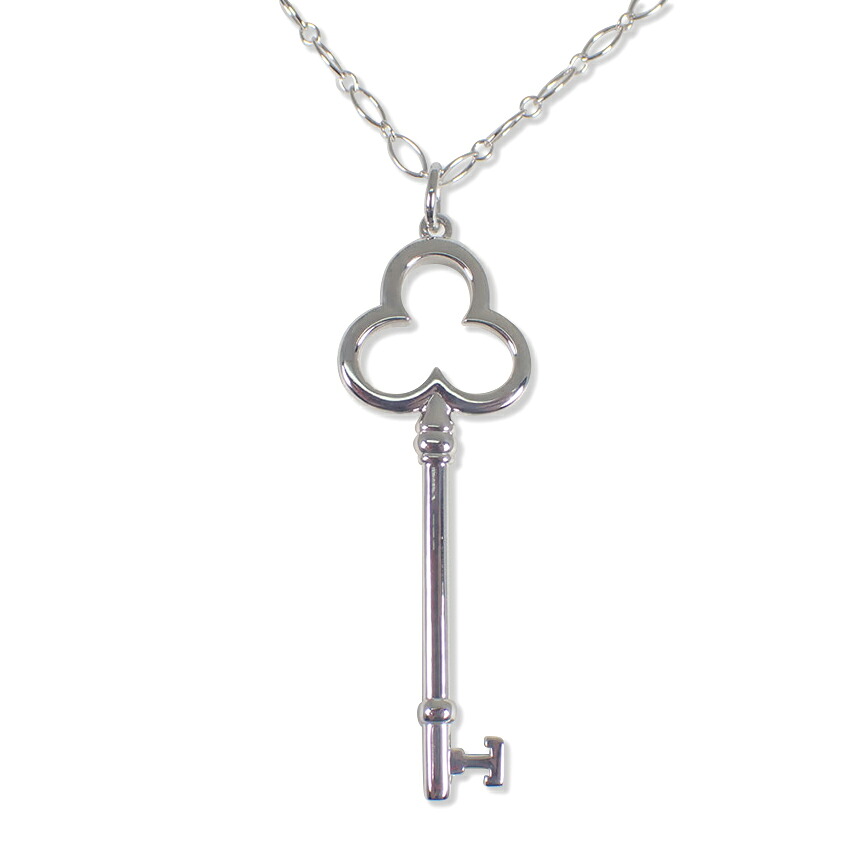 【中古】TIFFANY/ティファニー/Ag925/トレフォイルキー/オーバルリンクチェーン/ペンダント/ネックレス/j227-3｜ジュエラー チック