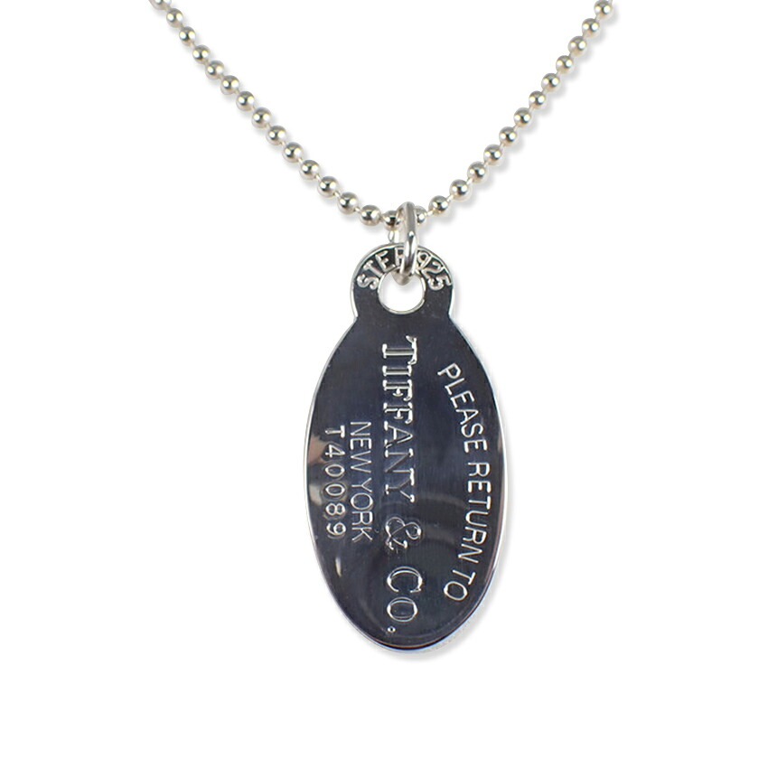【中古】TIFFANY/ティファニー 925 リターントゥティファニー オーバルタグ ロング ペンダント/j277-3|ジュエラー チック