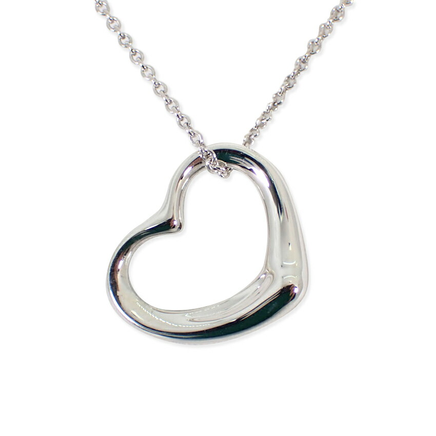 【中古】TIFFANY/ティファニー 925 オープンハート ペンダント/ネックレス/j69-7
