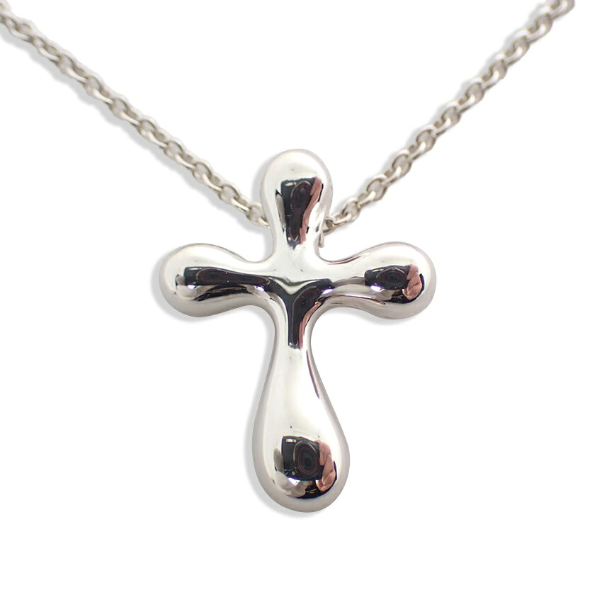 【中古】TIFFANY/ティファニー 925 ティアドロップ スモールクロス ペンダント/ネックレス/j161-38