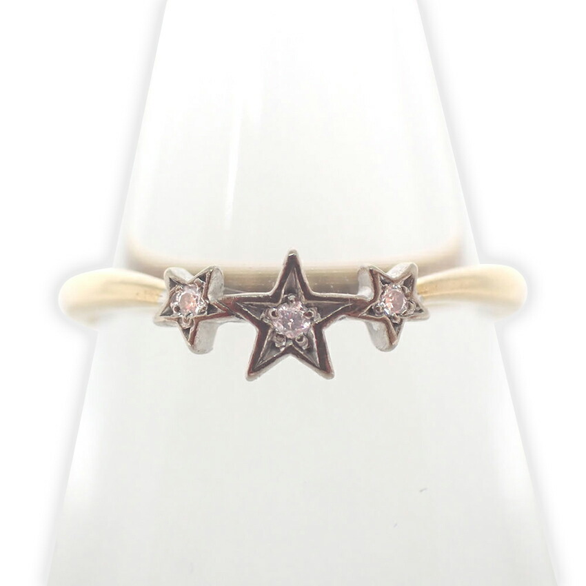 【中古】Star Jewelry/スタージュエリー K18 ダイヤモンド リング/4号/j122-41