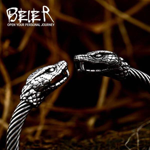 1635円 数量限定セール バングル ブレスレット スネーク ステンレス 動物 アニマル メンズ クール パンク 316 スチール ファッション ヘビ 蛇 ヴァイパー 品質 ジュエリー