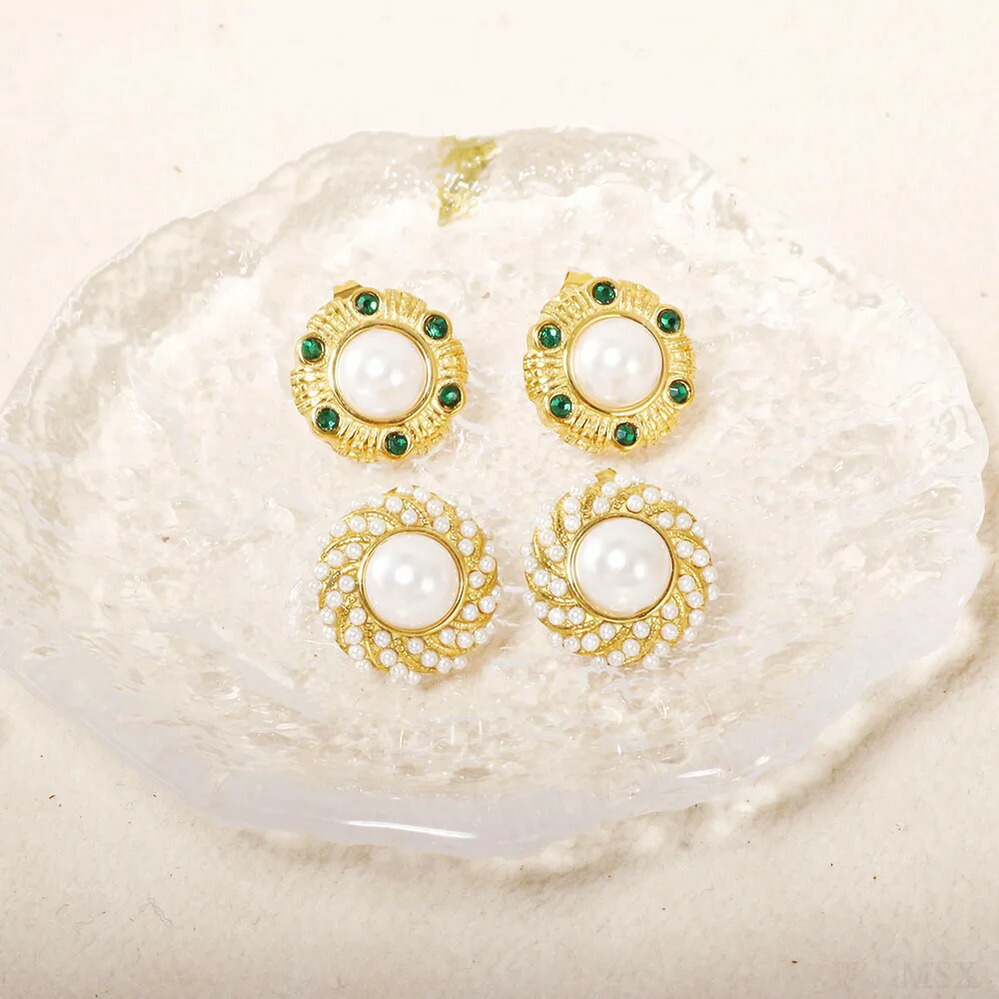 【送料無料】 】 ピアス ビンテージ ゴールド パール レディース ファッション 淡水 贅沢 カラー スタッド 結婚式 ウェディング パーティ ウェア ジュエリー ギフト