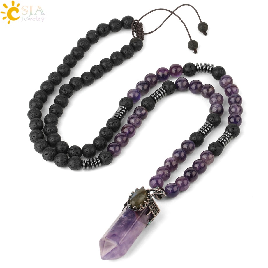 【クーポン利用で8010円】 ペンダント ネックレス シルバー チェーン ストーン 六角形 ビーズ ロング レディース メンズ｜FineJewelrys