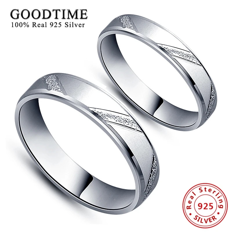 【送料無料】 】 指輪 リング シルバー レディース メンズ トレンド 結婚式 ウェディング ピュア 100% 925 スターリング マイクロ スクラブ カップル バンド ジュエリー アクセサリー ギフト 恋人