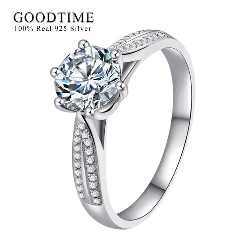 【送料無料】 】 指輪 リング ブライダル シルバー レディース 贅沢 1ct モイサナイト ピュア 100% 925 スターリング 記念日 婚約 結婚式 ウェディング ギフト