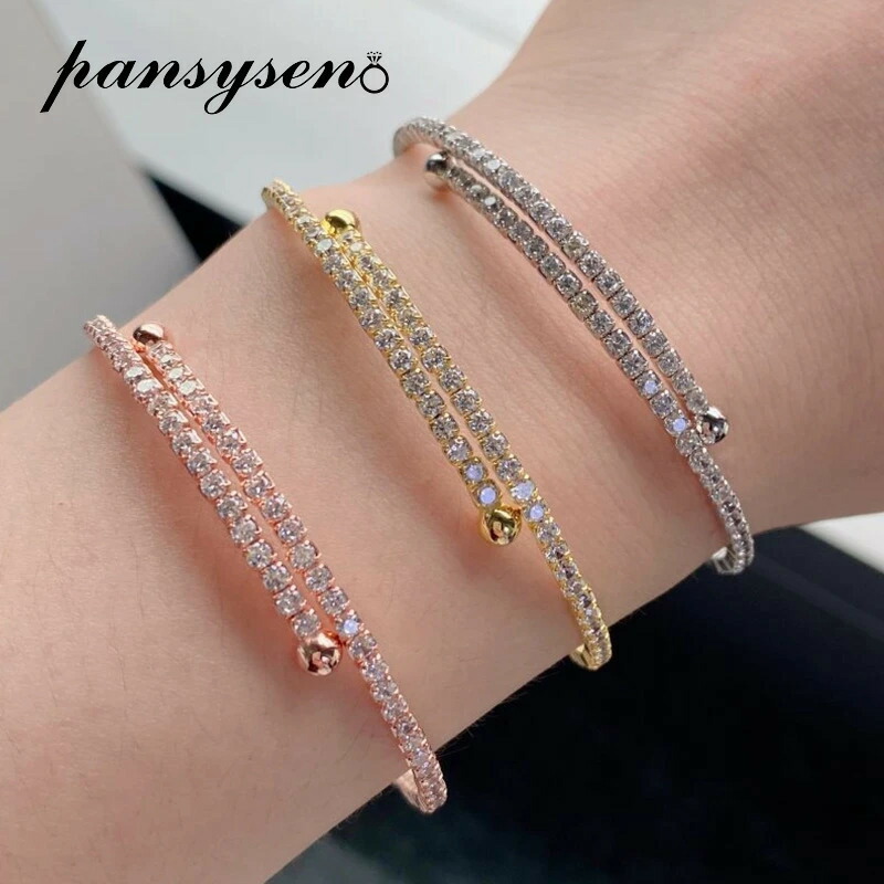 【クーポン利用で14080円】 【クーポン利用で14080円】 バングル ダイヤモンド ビンテージ シルバー ストーン リング レディース 925 スターリング 輝く スパークリング ハイ カーボン ジェムストーン 贅沢 結婚式 ウェディング パーティ ファイン ジュエリー