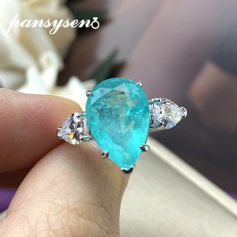 【クーポン利用で37880円】 指輪 リング ダイヤモンド シルバー ストーン フルーツ ナシ 果物 レディース 100% 925 スターリング 梨 なし カット パライバ トルマリン ジェムストーン 記念日 パーティ ファイン ジュエリー|FineJewelrys