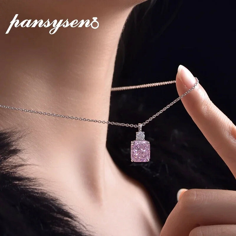 【クーポン利用で37880円】 ペンダント ネックレス ダイヤモンド 黄 イエロー シルバー ピンク リング レディース ロマンチック 925 スターリング 9*10mm 氷 アイス カット ハイ カーボン ファイン ジュエリー｜FineJewelrys