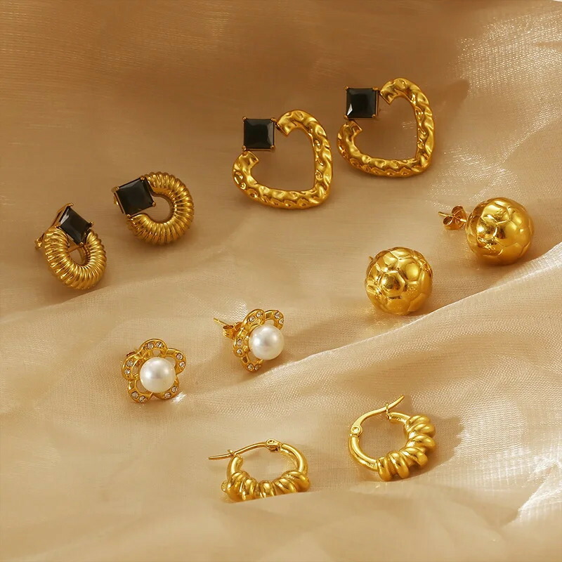 【クーポン利用で4980円】 ピアス ローズゴールド 花 フラワー ステンレス シルバー サークル ドロップ ハート ポール レディース エレガント ボール スタッド スチール ゴールド カラー イヤードロップ 贅沢 ジュエリー ギフト