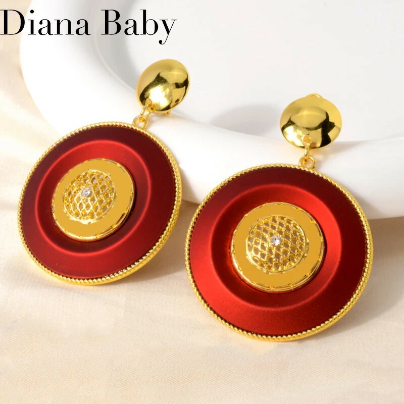 【送料無料】 】 ピアス イタリア ゴールド ドロップ レディース ファッション 贅沢 大 18K プレート 耳 イヤー ジュエリー 223 トレンド 新しい 結婚式 ウェディング パーティ ギフト