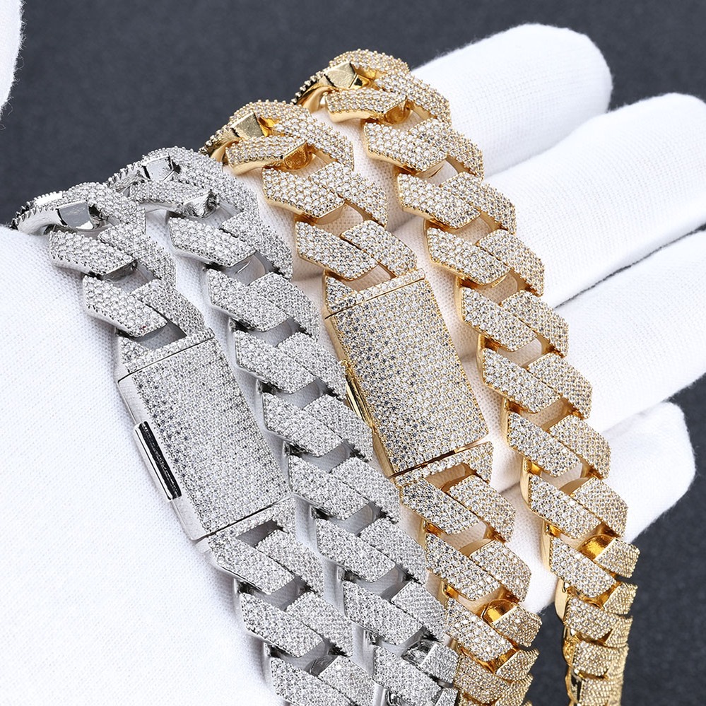 【クーポン利用で12570円】 指輪 リング ネックレス ダイヤモンド キューバ チェーン ロング メンズ ヒップ ホップ ジュエリー アイス アウト 5mm 4 行 CZ 箱 ボックス バックル ファッション キラキラ プロング セッティング マイアミ リンク|FineJewelrys