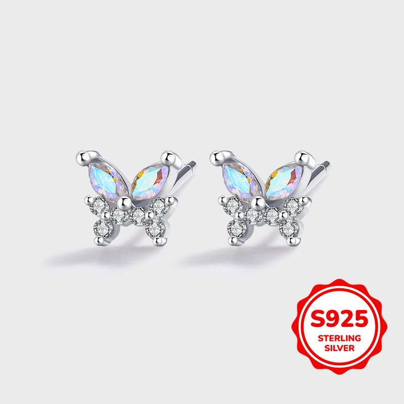 【送料無料】 ピアス エクスクイジット S925 シルバー ムーンストーン バタフライ イヤリング アクセサリー ジュエリー レディース 女性 ジルコン ギフト｜FineJewelrys