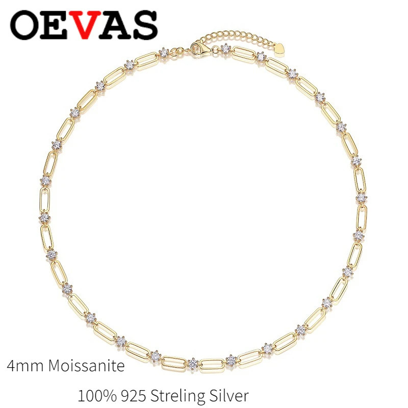 【クーポン利用で84620円】 ネックレス シルバー チェーン ラウンド リング レディース 100% 925 スターリング 4mm モイサナイト 鎖骨 輝く スパークリング 結婚式 ウェディング パーティ ファイン ジュエリー|FineJewelrys