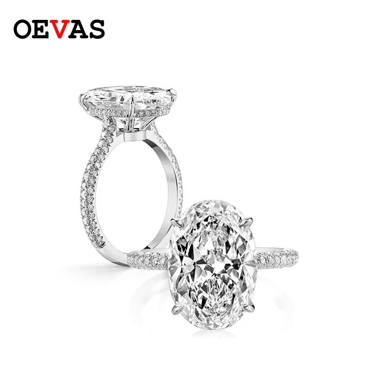 【送料無料】 指輪 リング ダイヤモンド 白 ホワイト ゴールド シルバー オバール レディース 18K カラー % 925 スターリング 結婚式 ウェディング 輝く スパークリング 5 カラット ハイ カーボン ジュエリー｜FineJewelrys