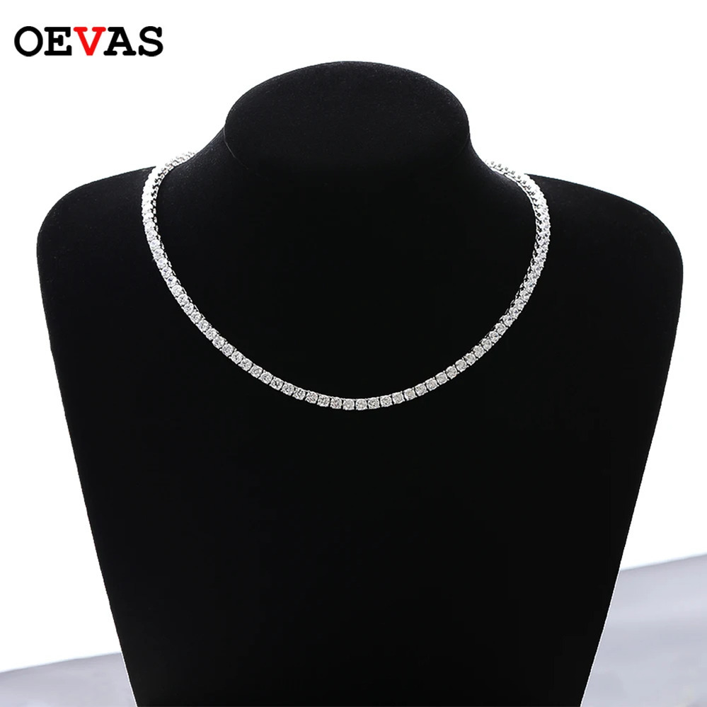 【クーポン利用で104120円】 【クーポン利用で104120円】 ネックレス ダイヤモンド シルバー チェーン テニス リング レディース 100% 925 スターリング フル 3mm 4mm 贅沢 ハイ カーボン スポーツ 輝く スパークリング パーティ ファイン ジュエリー ギフト