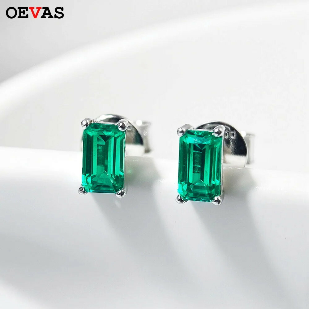 【送料無料】 】 ピアス コロンビア エメラルド シルバー リング レディース 5ct 3x5mm ラボ グロー S925 スターリング ファイン ジュエリー パーティ ギフト