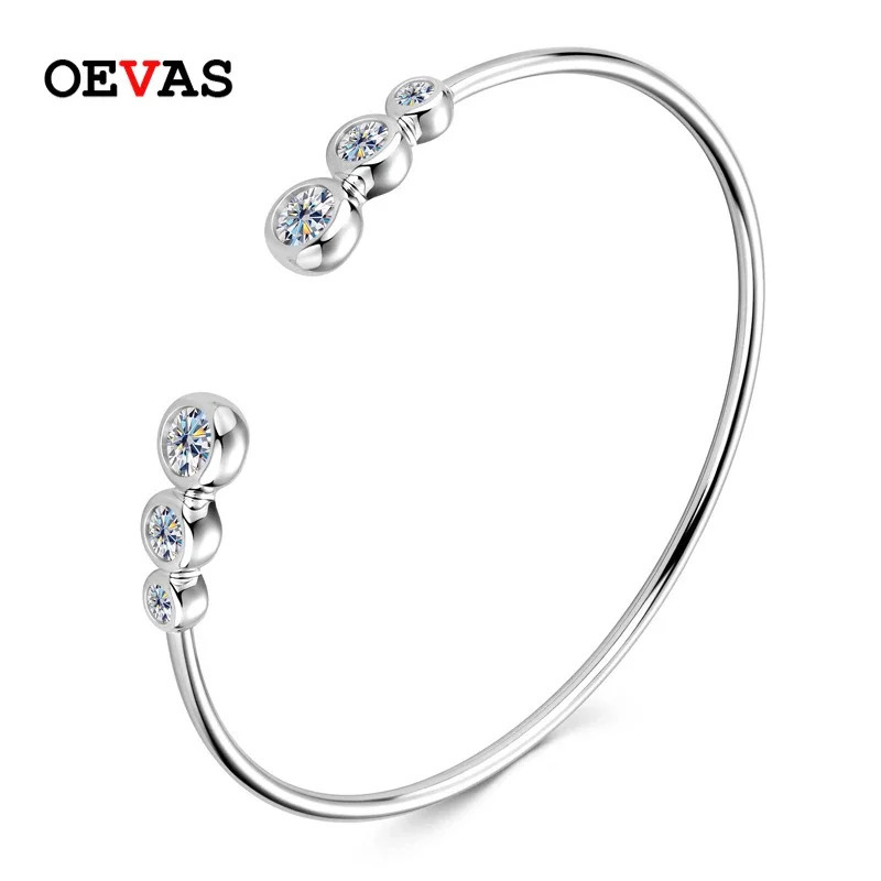 【クーポン利用で45060円】 【クーポン利用で45060円】 バングル ブレスレット ダイヤモンド ブライダル シルバー リング D レディース 1-5ct カラー モイサナイト 100% 925 スターリング 記念日 ファイン ジュエリー