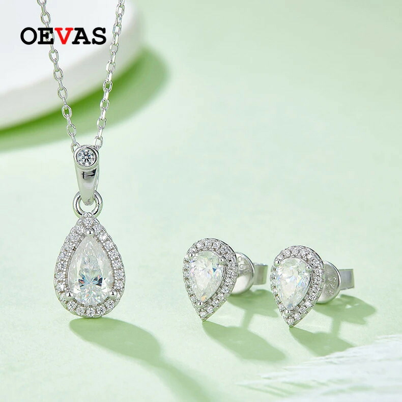 【クーポン利用で39300円】 ペンダント ネックレス シルバー フルーツ リング ナシ 果物 D レディース リアル 8x5mm カラー 梨 なし シェイプ モイサナイト 100% 95 スターリング 結婚式 ウェディング パーティ ファイン ジュエリー｜FineJewelrys
