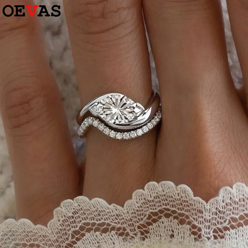 【クーポン利用で34100円】 【クーポン利用で34100円】 指輪 リング シルバー D レディース 1ct 5x1mm カラー マーキス カット モイサナイト セット 100% S925 スターリング 結婚式 ウェディング バンド ファイン ジュエリー GRA