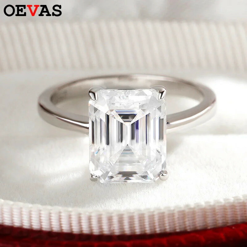【送料無料】 】 指輪 リング エメラルド D レディース リアル カラー 4 カラット カット 8x1mm モイサナイト 結婚式 ウェディング 100% 925 スターリング パーティ ファイン ジュエリー