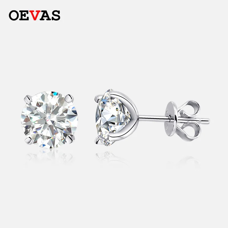 【送料無料】 】 ピアス シルバー リング 爪 D レディース リアル .2ct-2ct カラー モイサナイト 4 ネイル スタッド トップ 品質 100% 925 スターリング 結婚式 ウェディング ジュエリー