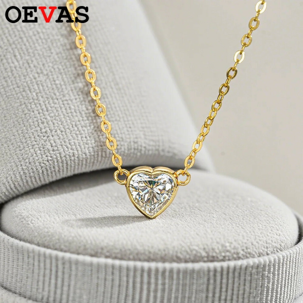 【クーポン利用で25420円】 【クーポン利用で25420円】 ネックレス シルバー チェーン ハート リング レディース 1ct モイサナイト バブル 泡 GRA 100% 925 スターリング パーティ ファイン ジュエリー ギフト