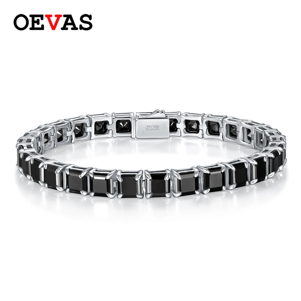 【クーポン利用で331480円】 【クーポン利用で331480円】 ブレスレット ダイヤモンド 黒 ブラック シルバー リング レディース % 925 スターリング 5.5mm リアル モイサナイト チアン 輝く スパークリング ファイン ジュエリー ギフト GRA
