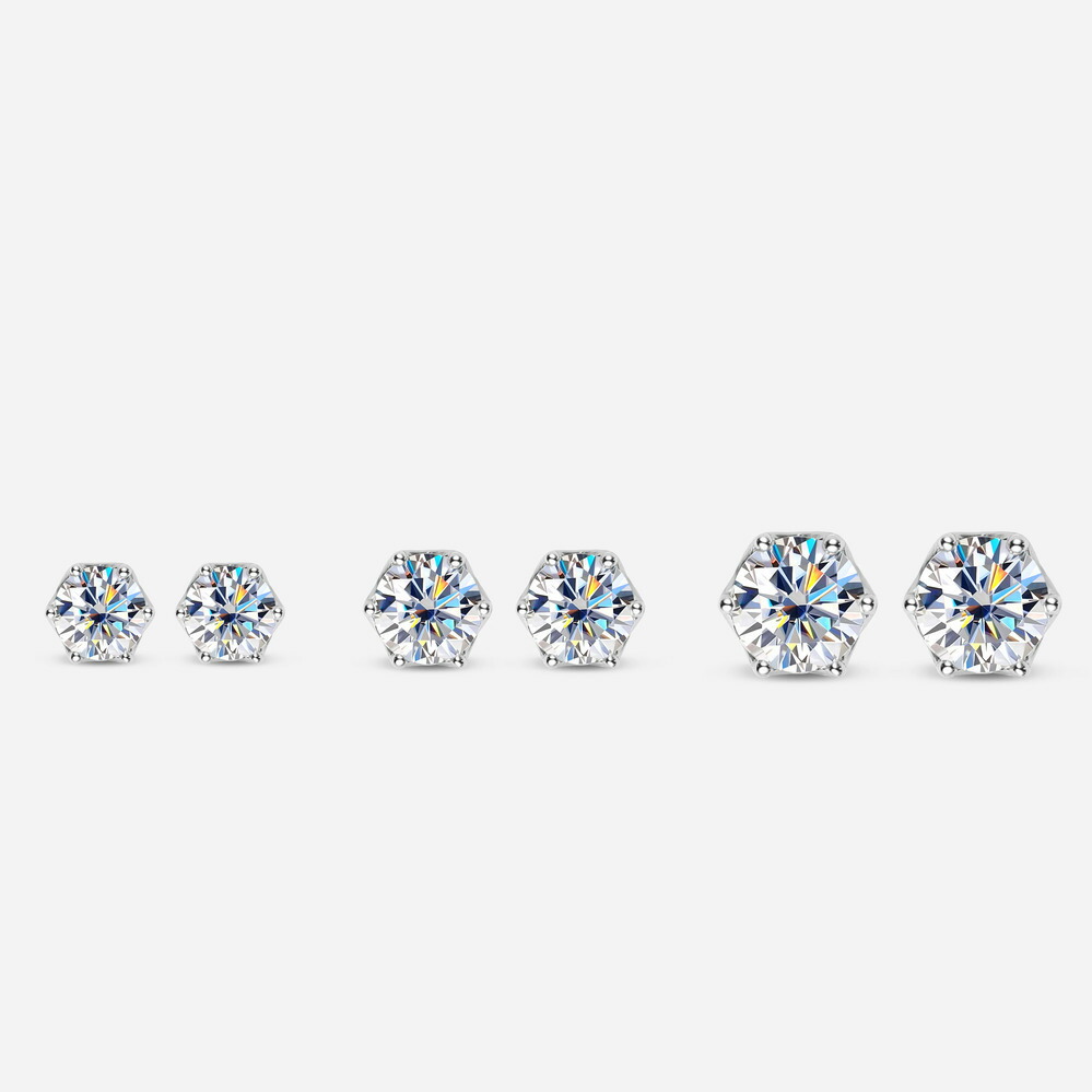 【クーポン利用で44380円】 【クーポン利用で44380円】 ピアス シルバー リング D レディース リアル 0.5 1 2 カラット カラー モイサナイト スタッド 925 スターリング 輝く スパークリング 婚約 パーティ ファイン ジュエリー