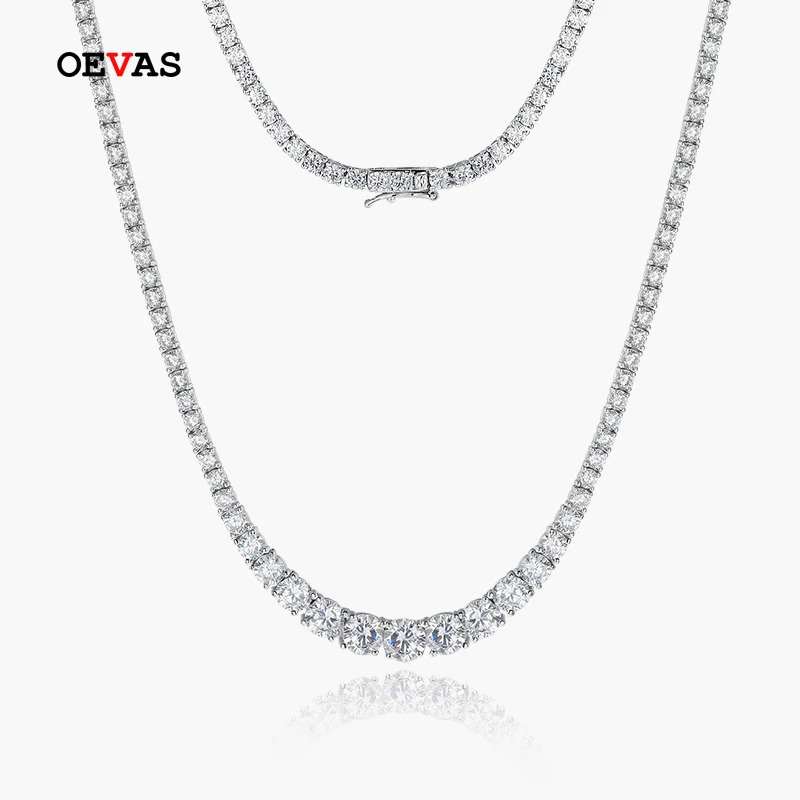 【クーポン利用で210720円】 ネックレス ダイヤモンド シルバー チェーン リング レディース 100% 925 スターリング リアル フル モイサナイト 勾配 結婚式 ウェディング パーティ ファイン ジュエリー ギフト|FineJewelrys
