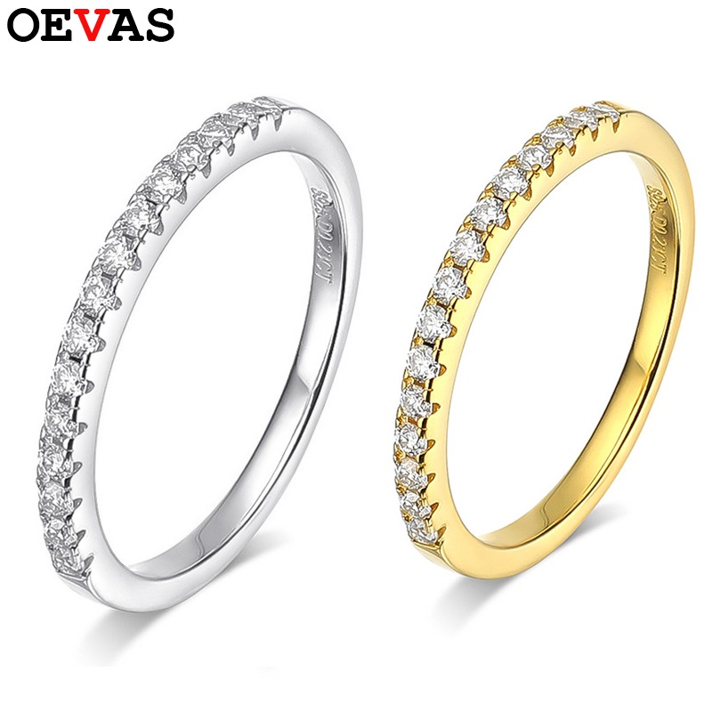 【クーポン利用で14230円】 指輪 リング 白 ホワイト ゴールド シルバー レディース リアル モイサナイト バンド 18K カラー 100% 925 スターリング 輝く スパークリング 記念日 ギフト パーティ ファイン ジュエリー|FineJewelrys