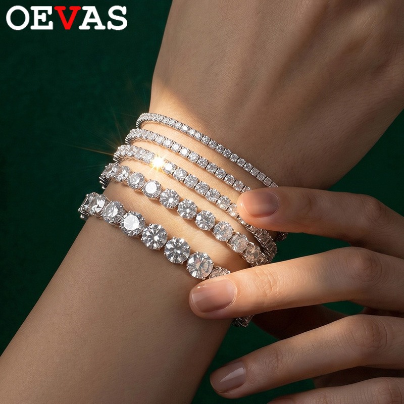 【クーポン利用で91360円】 ブレスレット シルバー テニス リング レディース メンズ 3mm 4mm GRA フル モイサナイト スポーツ 925 スターリング プレート 18k 結婚式 ウェディング 輝く スパークリング パーティ ジュエリー｜FineJewelrys