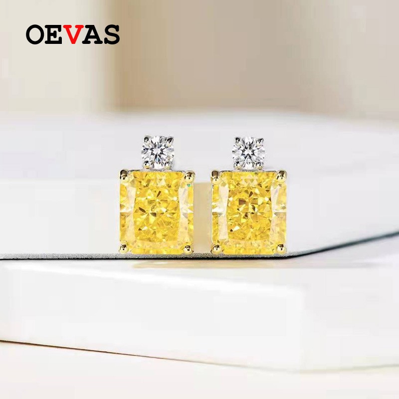 【クーポン利用で41860円】 ピアス ダイヤモンド 黄 イエロー シルバー リング レディース 100% 925 スターリング 5 カラット ハイ カーボン 香水 スタイル スタッド 輝く スパークリング ファイン ジュエリー|FineJewelrys
