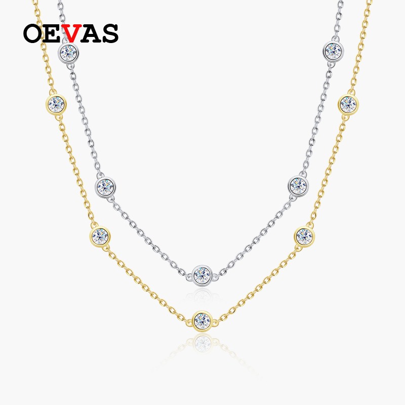【クーポン利用で38460円】 チャーム ネックレス シルバー チェーン リング レディース 100% 925 スターリング 3ct 輝く スパークリング モイサナイト 4cm トップ 品質 エレガント ファイン ジュエリー｜FineJewelrys