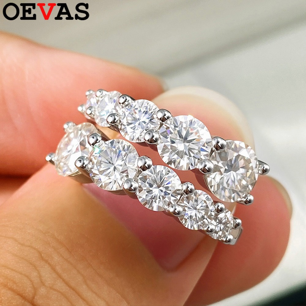 【クーポン利用で27850円】 指輪 リング ダイヤモンド シルバー レディース ダブル フル モイサナイト 100% S925 スターリング 輝く スパークリング ラボ 結婚式 ウェディング バンド ファイン ジュエリー ギフト｜FineJewelrys