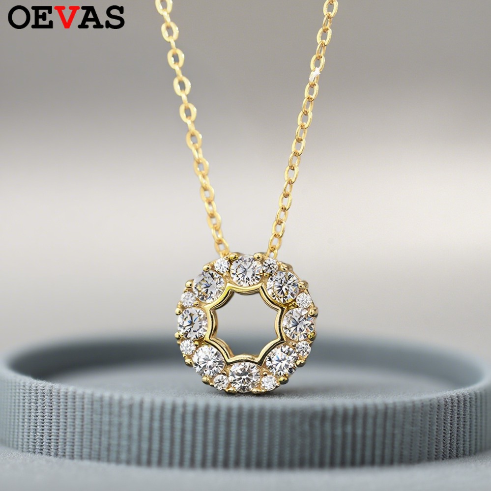 【クーポン利用で23980円】 ネックレス シルバー ラウンド リング レディース 3mm 透かし アウト フル モイサナイト GRA % 925 スターリング パーティ エレガント ファイン ジュエリー ギフト|FineJewelrys