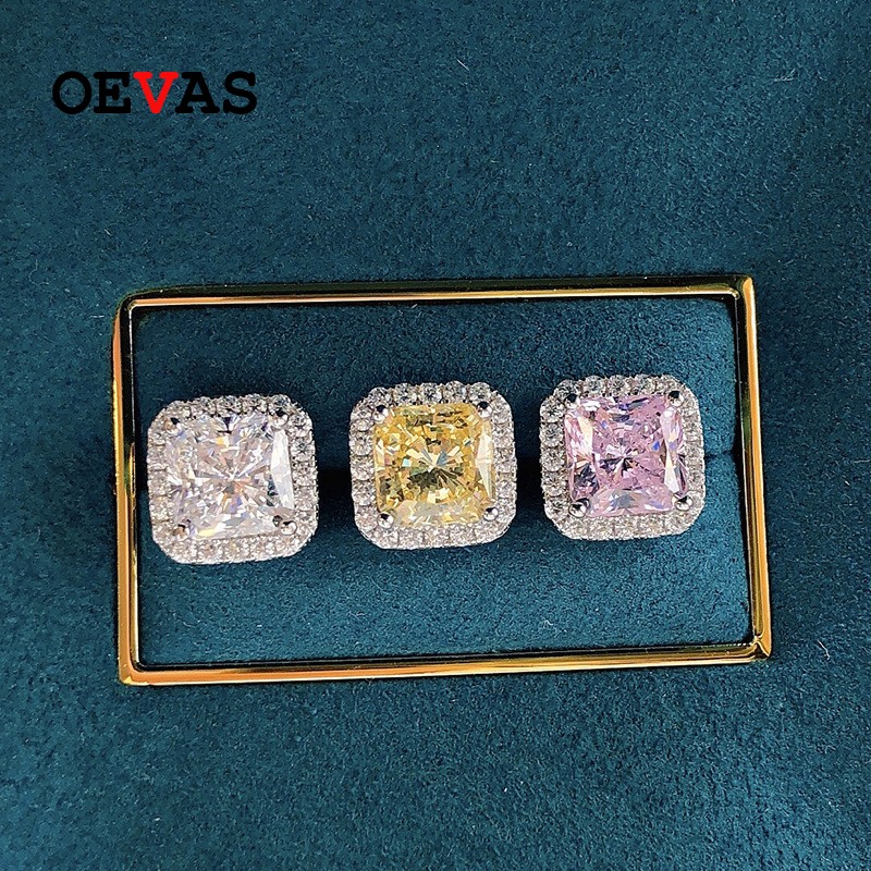 【クーポン利用で18220円】 ピアス ダイヤモンド 黄 イエロー シルバー ピンク リング レディース 100% 925 スターリング 7x7mm ハイ カーボン スタッド 輝く スパークリング 結婚式 ウェディング ファイン ジュエリー ギフト|FineJewelrys
