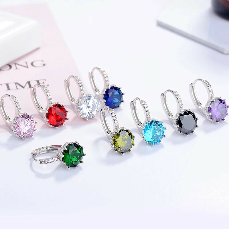 【送料無料】 】 チャーム ピアス クリスタル シルバー ドロップ リング レディース ファッション ハイ 品質 925 スターリング マザー 日 ギフト