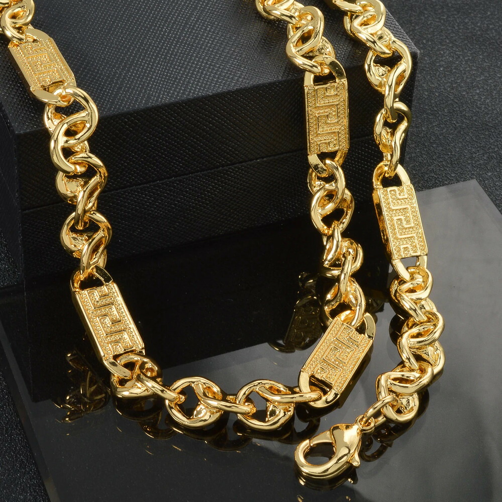 【送料無料】 ブレスレット ネックレス ゴールド コッパー チェーン カッパー レディース 18k ゴールドプレート セット 幾何学 ジュエリー 拡張 ヒップホップ アクセサリー ギフト