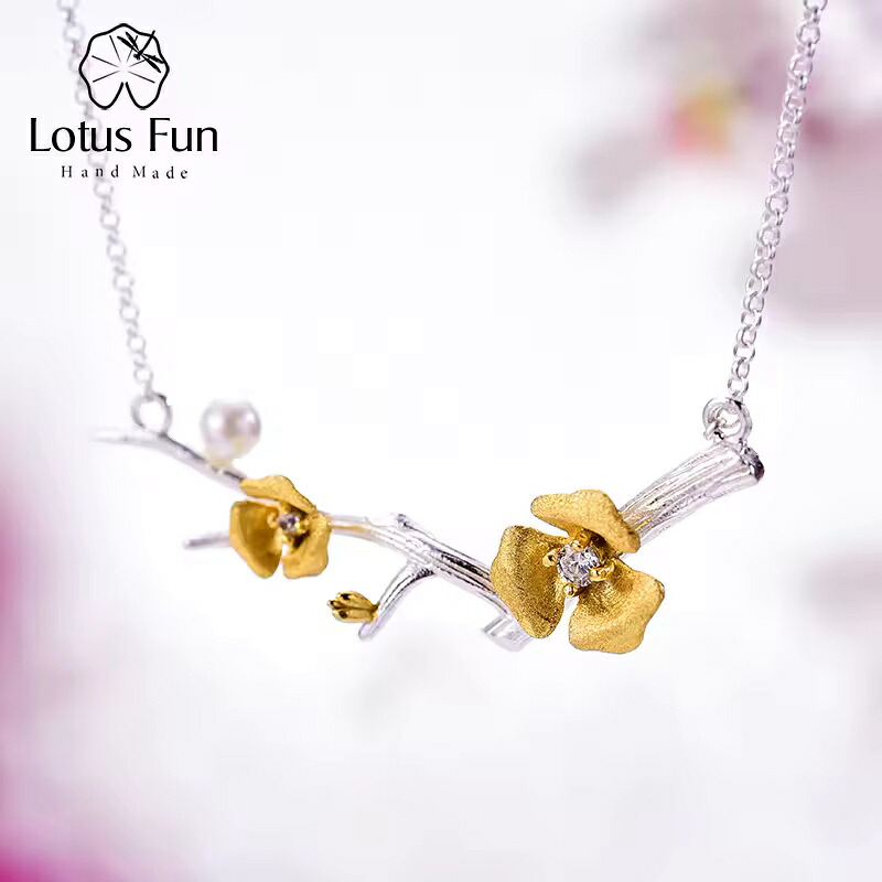 【クーポン利用で26130円】 ネックレス レディース ハンドメイド 925スターリングシルバー デザイナー ジュエリー フラワー 梅|FineJewelrys