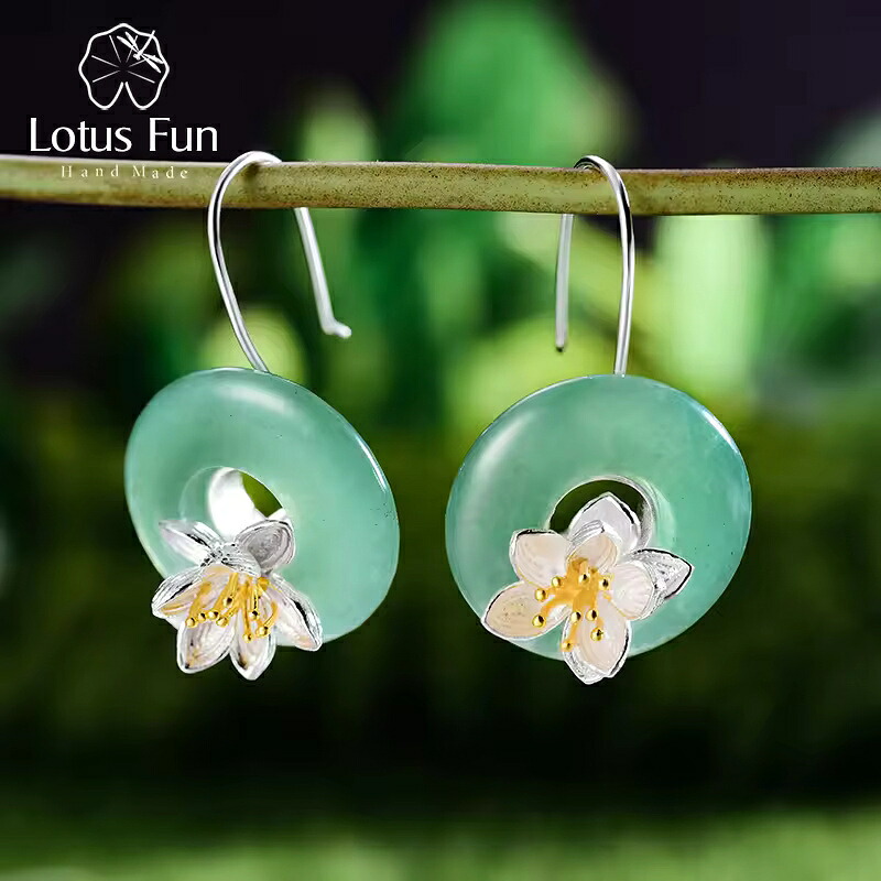 【クーポン利用で73190円】 ピアス レディース 925スターリングシルバー ハンドメイド ロータス ジュエリー ドロップピアス｜FineJewelrys
