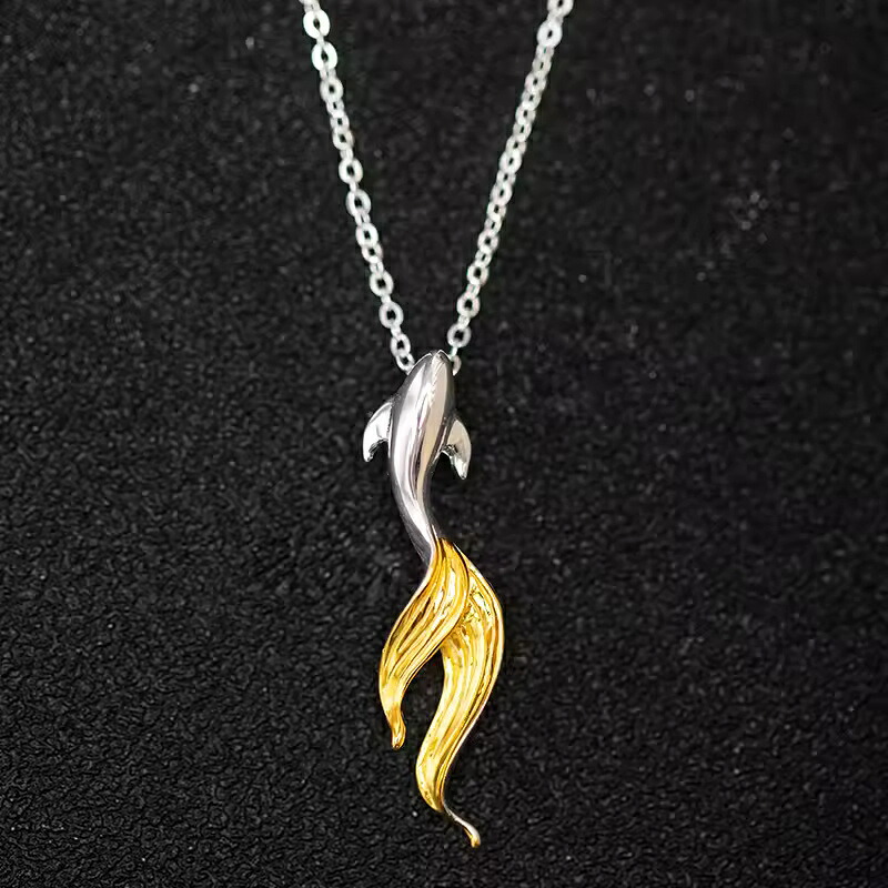 【送料無料】 ネックレス レディース 925スターリングシルバー ファッション 魚 ペンダントネックレス パーティー ジュエリー
