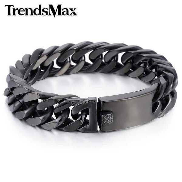 ブレスレット メンズ ステンレス ゴールド ブラック おしゃれ 大人 喜平 チェーン 太い ごつい リストバンド 黒 711 かっこいい