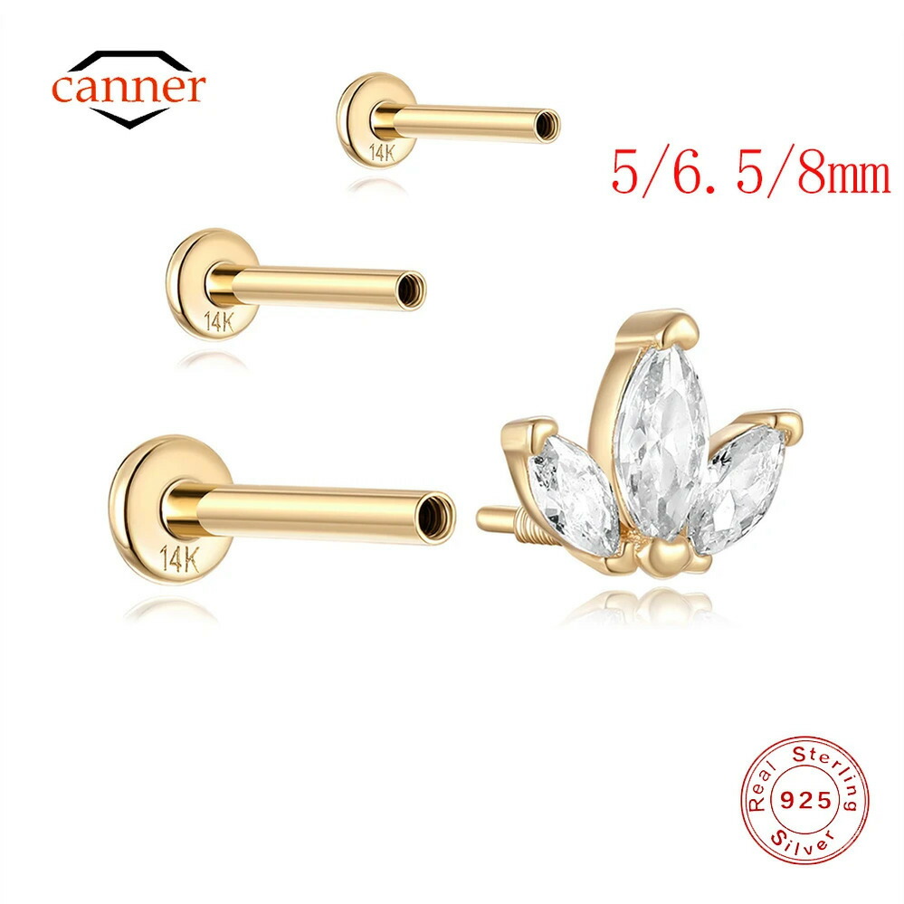【クーポン利用で24610円】 ピアス 動物 アニマル ジルコニア ゴールド ウマ レディース 1個 14K ソリッド 5/6.5/8mm 馬 ホース うま 目 アイズ 幾何学 ジルコン 耳 イヤー ボーン スタッド Ins ファイン ジュエリー