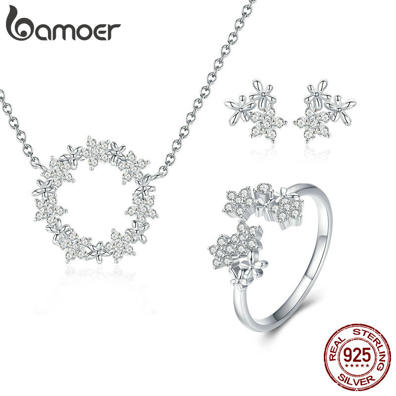 【クーポン利用で13230円】 指輪 リング ネックレス シルバー 星 スター ジルコニア クリア 透明 レース レディース 女性 925 スターリング ジュエリー セット キュービック ジルコン シャイニング 贅沢｜FineJewelrys